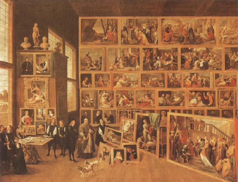 TENIERS, David the Younger Archduke Leopold william in his gallery at Brussels oil painting image